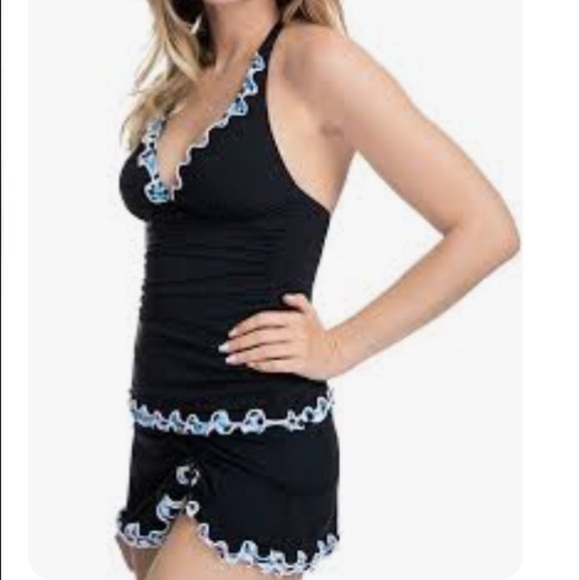 NWT Profile by Gottex Pinwheel Halter Tankini Top - Picture 2 of 16